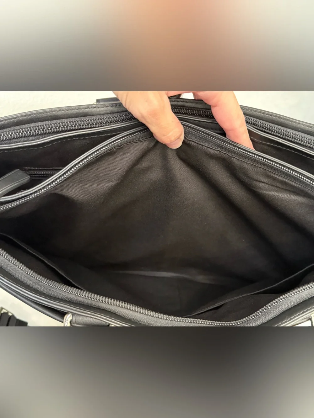 Coach $398 RETAIL! F71072 Gray Black Tattersall Metro Briefcase Laptop Work Tote